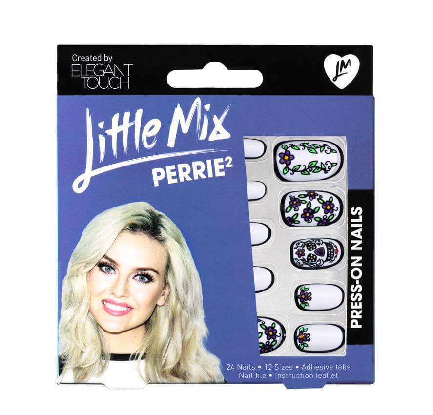 little mix perrie false nails, press on nails with skulls